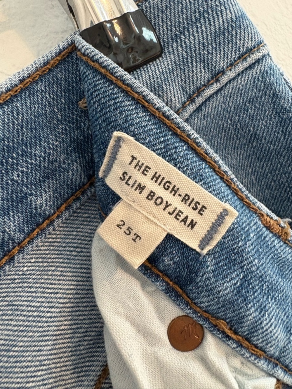 Madewell High Rise Slim Boyfriend Jeans size 25 Tall - Picture 8 of 15